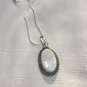 White Jasper Pendent Set in Sterling Silver